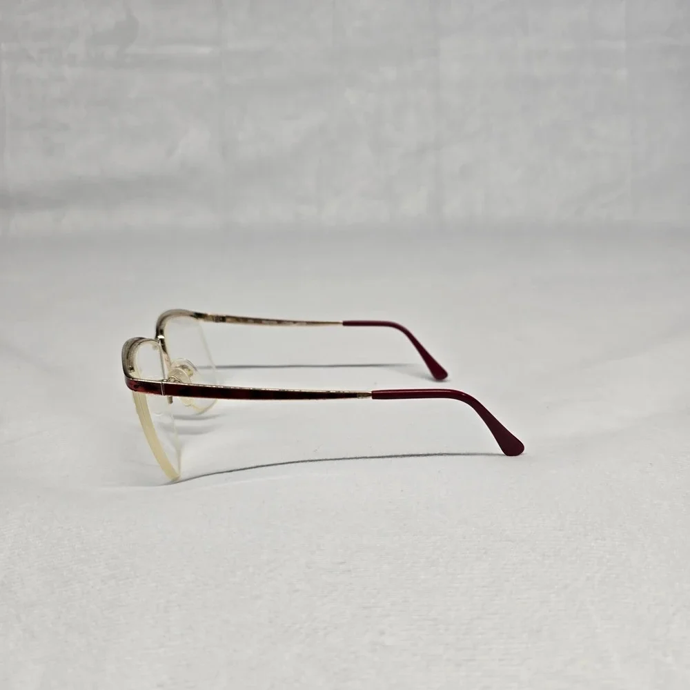 Marchon Ginger Red Marble Half Rim Eyeglass Frames Women‎ 56[]16 130 Japan